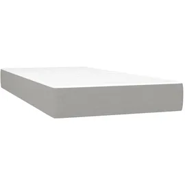 vidaXL Boxspringbett mit Matratze & LED Hellgrau 200x200 cm Stoff