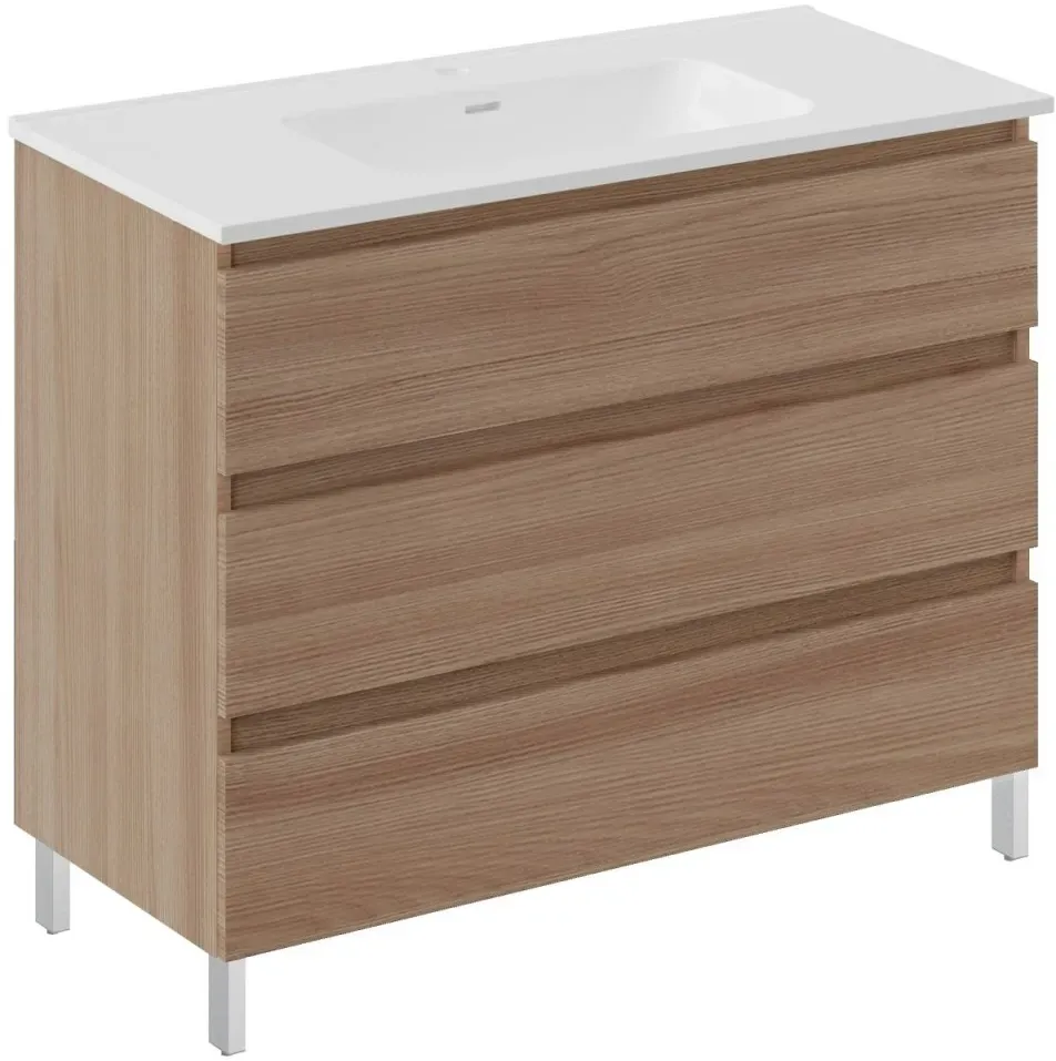 Cosmic Bbest 3-Schubladen-Unterschrank mit Beinen mit Porzellan-Waschtisch, Wjb010p3015232 WJB010P3015232