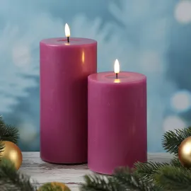 Deluxe Homeart MIA Stumpenkerze 20 cm lila