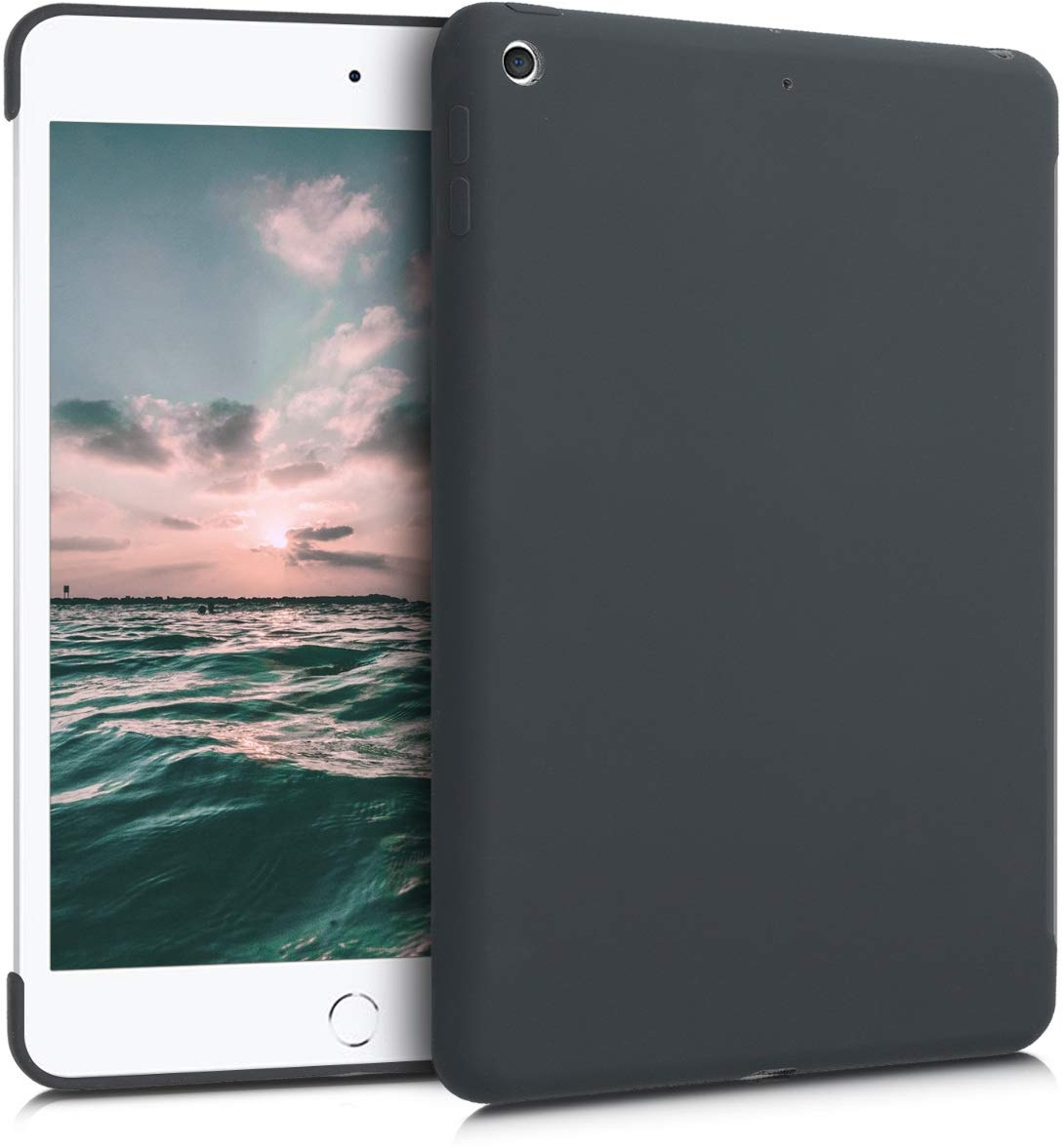 kwmobile Hülle kompatibel mit Apple iPad Mini 5 (2019) - Tablet Cover - Tab Case Silikon Schutzhülle in Schwarz matt