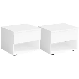 Feldmann-Wohnen Schlafzimmer-Set, Weiß, Holzwerkstoff, 2 Fächer, 4 Schubladen, Rechteckig,Rechteckig, 160x200 cm, Schlafzimmer, Betten