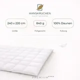 HANSKRUCHEN GmbH HANSKRUCHEN Bettdecke Daunen 100% 240x220 cm Leicht waschbar Allergiker Daunendecke atmungsaktiv Bettdecke weiß - Weiß