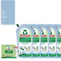 (1L|5,91)5x1000ml Frosch Baumwollblüten Weichspüler 200WL Vegan&Bio + Gallseife