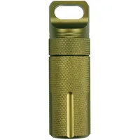 inlzdz Schlüsselanhänger Alu Tablettenbox Mini Pillen Dose Adress Tabletten Kapsel Box Pillenbox Box Aufbewahrungsbox Aluminium Cash Stash 4 Tpye Sortiert Armee Grün A One_Size