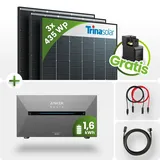 1305Wp Balkonkraftwerk 1,6kWh Speicher Anker Solarbank 2 ‚Äì 3x435Wp Trina Black F...