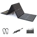 60W Tragbares Solarladegerät für den Außenbereich – Faltbares Solar Panel – 3 wasserdichte Paneele, schnelles Aufladen von DREI Anschlüssen für Camping-iPhone iPad Samsung LG-Telefone und -Geräte.