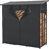 [casa.pro] PXXS-3363 Brennholzunterstand Yakutat - Schwarz - 185x180x70cm