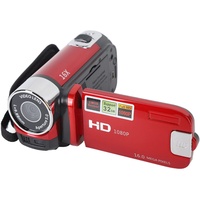 Digitalkamera, 2,7-Zoll-TFT-16-MP-16-fach-Zoom-HD-Vlogging-Kamera, 1020-mAh-Videokamera-Camcorder, für Anfänger und Kinder (Rot)