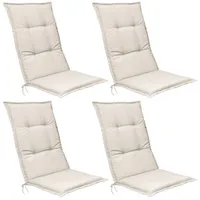 Beautissu Hochlehner Auflage 120 x 50 x 6 cm beige 4-tlg.