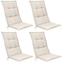 Beautissu Hochlehner Auflage 120 x 50 x 6 cm beige 4-tlg.
