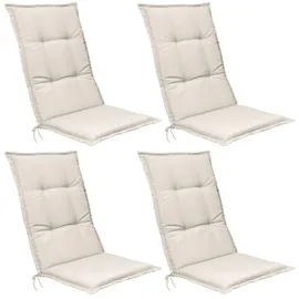 Beautissu Hochlehner Auflage 120 x 50 x 6 cm beige 4-tlg.