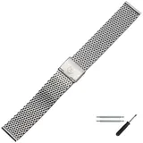 MARBURGER Uhrenarmband 18mm Edelstahl Silber Milanaise silberfarben