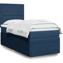 vidaXL Boxspringbett mit Matratze Blau 140x200 cm Stoff