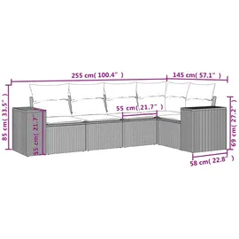vidaXL Garten-Lounge-Set 5-tlg. braun