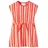 vidaXL Kinderkleid mit Kordelzug Streifenmuster Kurze Ärmel Kinder Kleid Rosa Rot 140 - 140