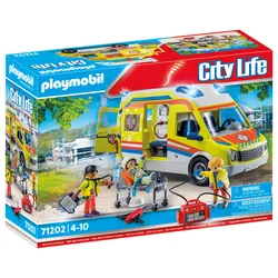 PLAYMOBIL 71202 - City Life - Rettungswagen mit Licht und Sound