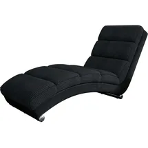 Mirjan24 Sessel Holiday Cord 62 x 84 x 180 cm Schwarz mit verchromten Füßen