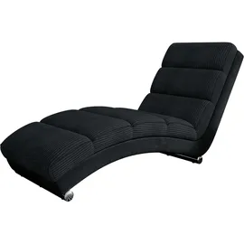 Mirjan24 Sessel Holiday Cord 62 x 84 x 180 cm Schwarz mit verchromten Füßen