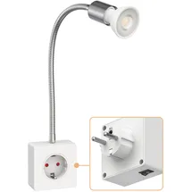 ledscom.de Steckdosenlampe LESCH 5,7W GU10 weiß