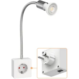 ledscom.de Steckdosenlampe LESCH 5,7W GU10 weiß