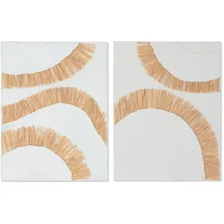 2-teiliges Leinwand-Set Home ESPRIT Boho-Stil Weiß/Natur, 60 x 80 cm