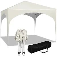 Woltu Faltpavillon 3 x 3 m inkl. 4 Seitenteile Beige/Weiß