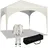 Woltu Faltpavillon 3 x 3 m inkl. 4 Seitenteile Beige/Weiß