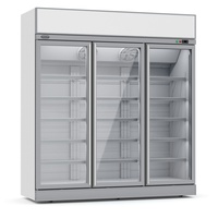 Mobiler Flaschenkühlschrank mit 3 Glastüren Getränkekühlschrank Kühlschrank Gastro 1530 L 0/10°C ISO 45 mm