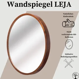 stolarnia pika Runder Wandspiegel 57 x 57 cm Braun