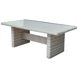 Lomadox Gartentisch HGA-120, Tisch mit Glasplatte, Polyrattan grau, ca. 200x75x100cm grau