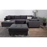 Collection AB Wohnlandschaft Polyester U-Form 2-Sitzer Grau