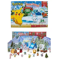 Jazwares Adventskalender Pokémon – Adventskalender Happy Holidays, Kalender mit Pokémon Sammelfiguren in weihnachtlicher Aufmachung blau
