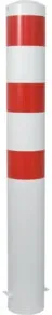 Schake Absperrpfosten Typ 40152HB, herausnehmbar, ohne Verschluss, Ø 152mm, Gesamtlänge:2000mm, weiss / rot