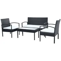 vidaXL Garten-Lounge-Set 4-tlg. schwarz