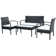 vidaXL Garten-Lounge-Set 4-tlg. schwarz