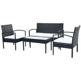 vidaXL Garten-Lounge-Set 4-tlg. schwarz