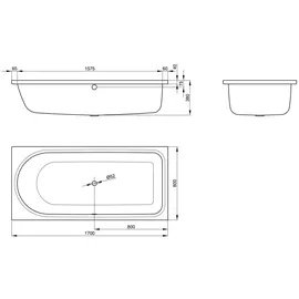 Bette BetteOcean Low-Line Rechteckbadewanne 170 x 80 cm 8837-000