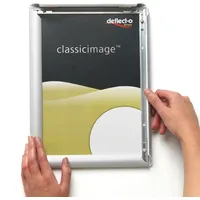 Deflecto Wandprospekthalter A3 mit Klapprahmen silber zur Wandmontage 5055425954273