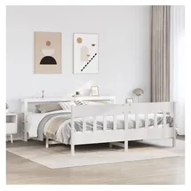 vidaXL Massivholzbett 180 x 200 cm Weiß
