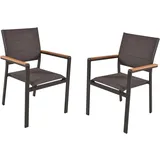 Garden Pleasure Stapelstuhl Davina 58 x 57 x 86 cm braun/grau 2 St.