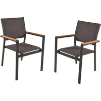 Garden Pleasure Stapelstuhl Davina 58 x 57 x 86 cm braun/grau 2 St.