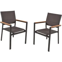Garden Pleasure Stapelstuhl Davina 58 x 57 x 86 cm braun/grau 2 St.