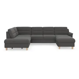 sit&more Wohnlandschaft SIT & MORE "Farö U-Form", grau, B:325cm H:90cm T:187cm, Sofas, Wohnlandschaft, inklusive Federkern, wahlweise mit Bettfunktion und Bettkasten
