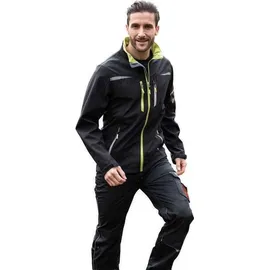 Terrax Workwear Herren Arbeitsjacke Softshelljacke - Zweifarbige Berufsjacke mit vielen Taschen in Schwarz-Limette Größe 3XL - 3XL
