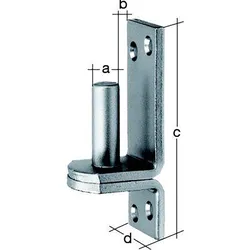 Alberts Haken auf Platte 3301/VA/DI/13mm