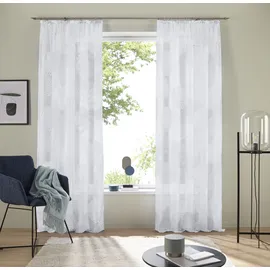 OTTO home Gardine OTTO HOME "Belem" Gr. 4, weiß, B:140cm H:245cm, Voile, Polyester, Gardinen, Gardine, 1 bzw. 2 Schals, Vorhang, Fertiggardine, Kreise