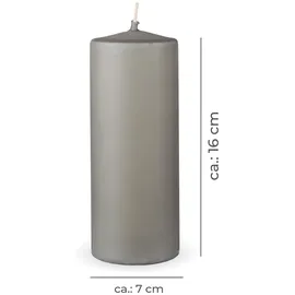 HS Candle Stumpenkerze Ø7 cm 16 cm grau