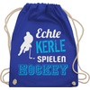 Shirtracer Turnbeutel Echte Kerle spielen Hockey, Eishockey blau