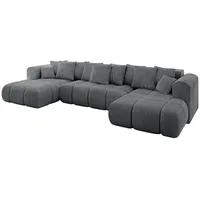 altdecor Wohnlandschaft, CLOUD-U-v1 405x185x90 Dunkelgrau Cord