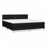 vidaXL Boxspringbett mit Matratze Schwarz 160x200 cm Stoff